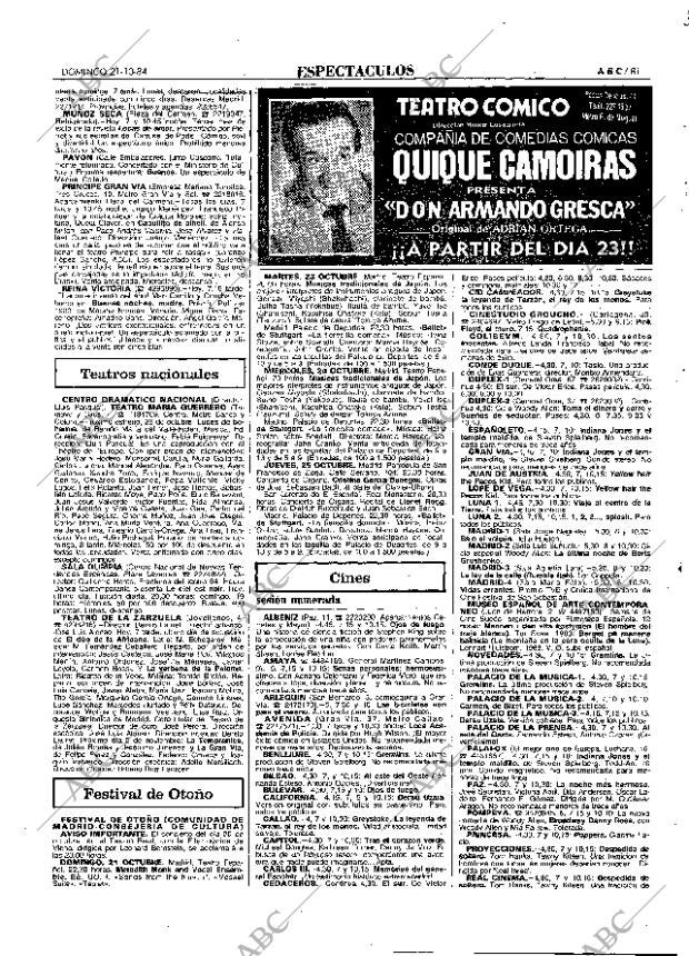 ABC MADRID 21-10-1984 página 81