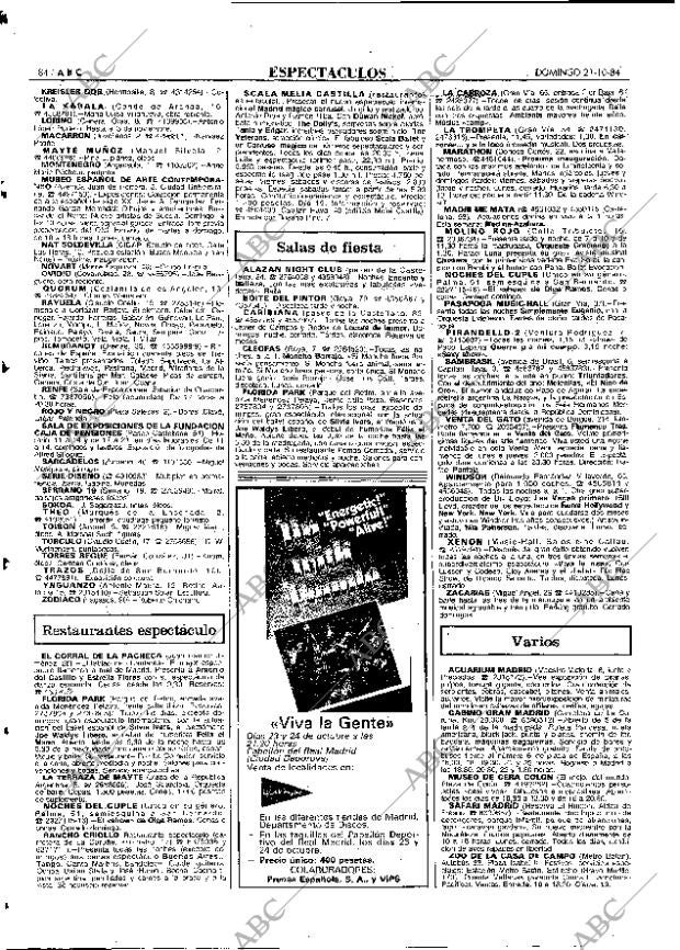ABC MADRID 21-10-1984 página 84