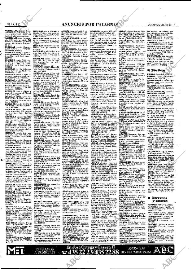 ABC MADRID 21-10-1984 página 92