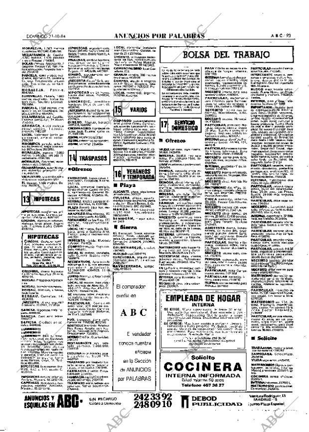 ABC MADRID 21-10-1984 página 93