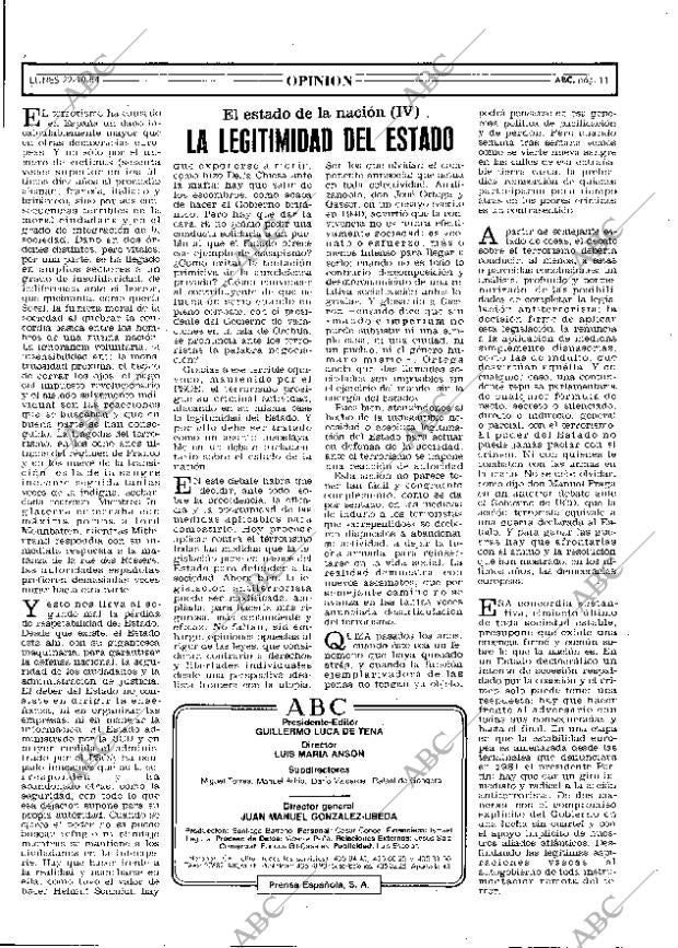 ABC MADRID 22-10-1984 página 11