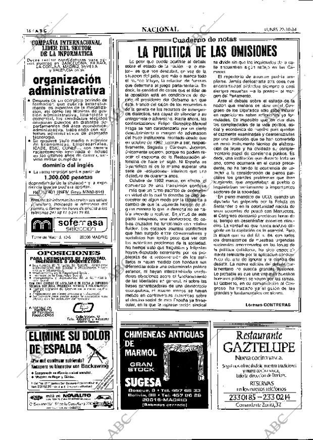 ABC MADRID 22-10-1984 página 16