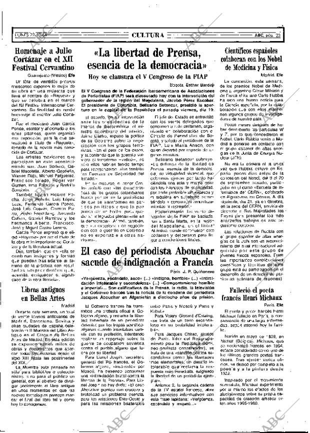 ABC MADRID 22-10-1984 página 23