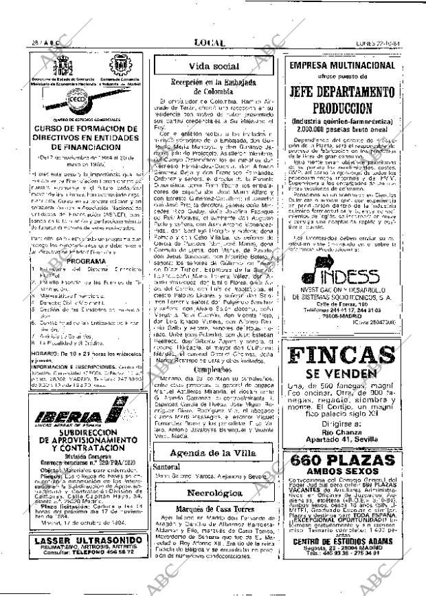 ABC MADRID 22-10-1984 página 28
