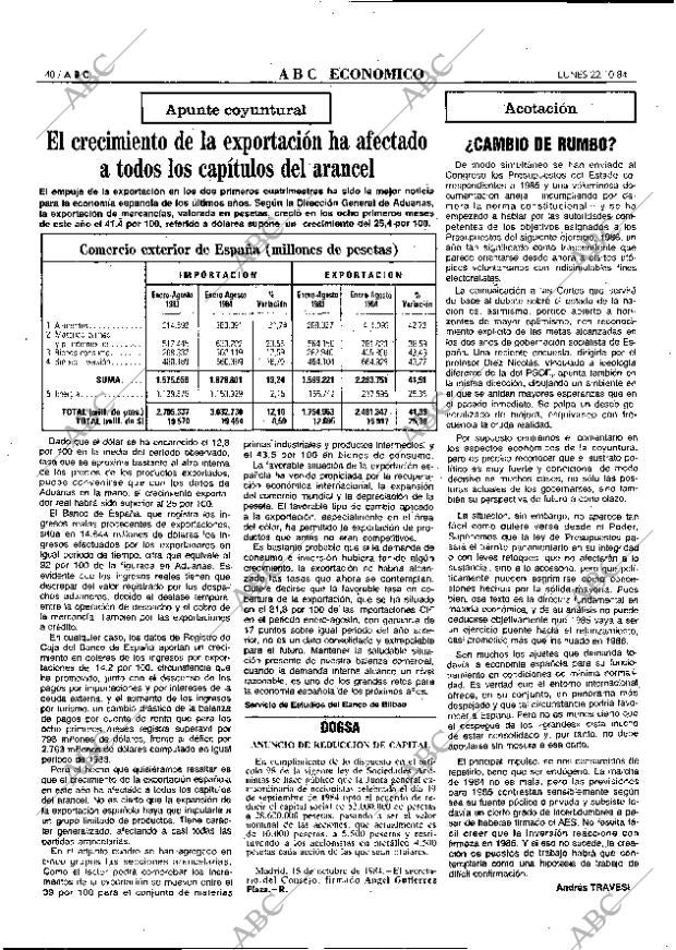 ABC MADRID 22-10-1984 página 40