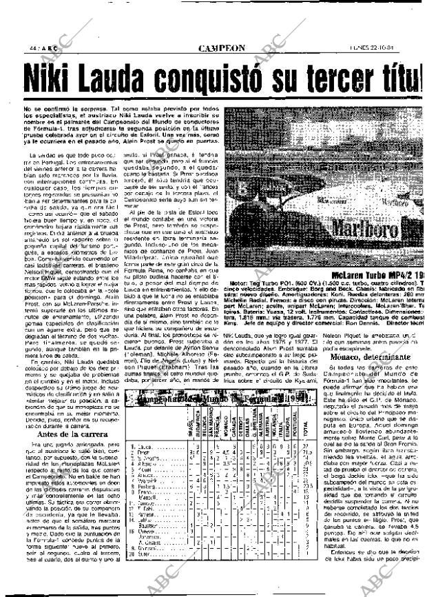 ABC MADRID 22-10-1984 página 44