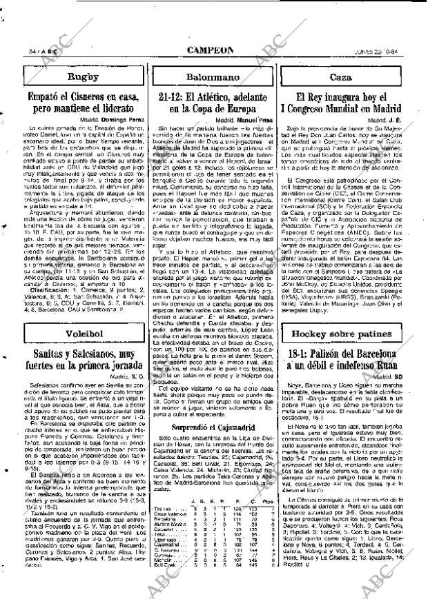 ABC MADRID 22-10-1984 página 54