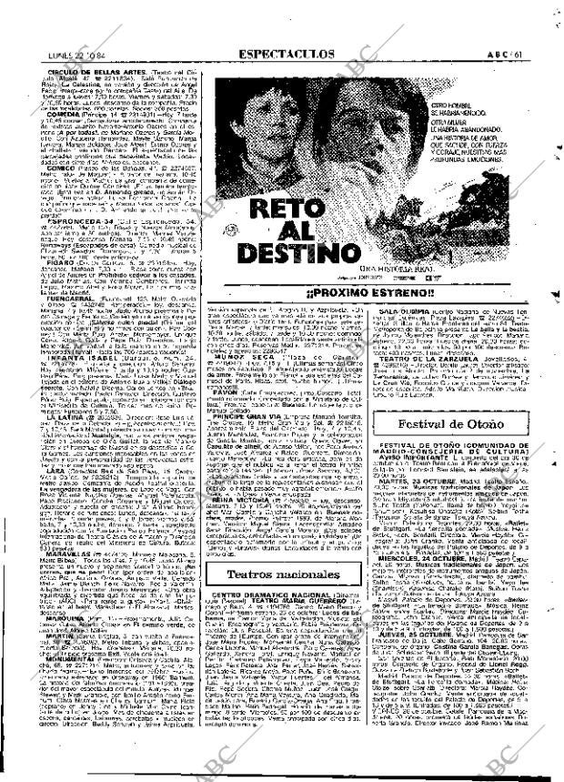 ABC MADRID 22-10-1984 página 61