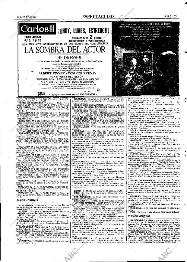 ABC MADRID 22-10-1984 página 63