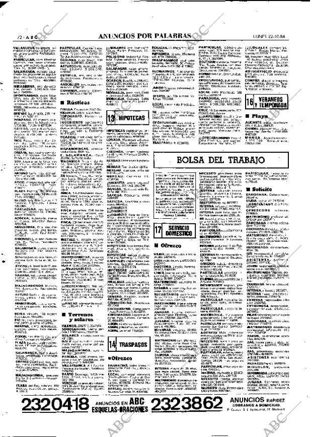ABC MADRID 22-10-1984 página 72