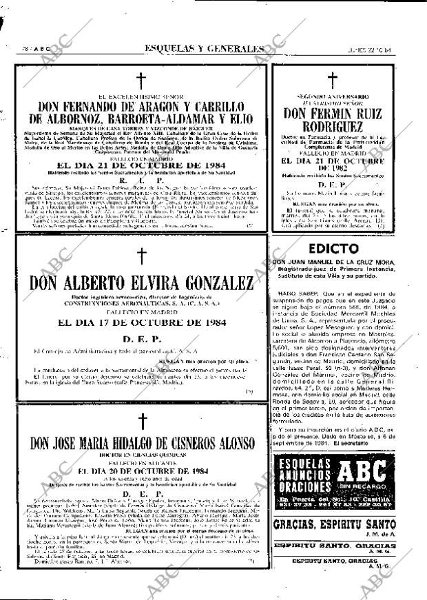 ABC MADRID 22-10-1984 página 78