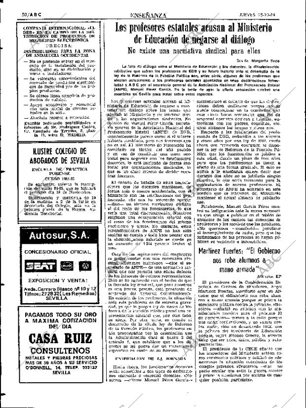 ABC SEVILLA 25-10-1984 página 50