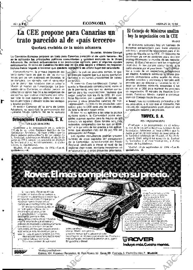 ABC MADRID 26-10-1984 página 62