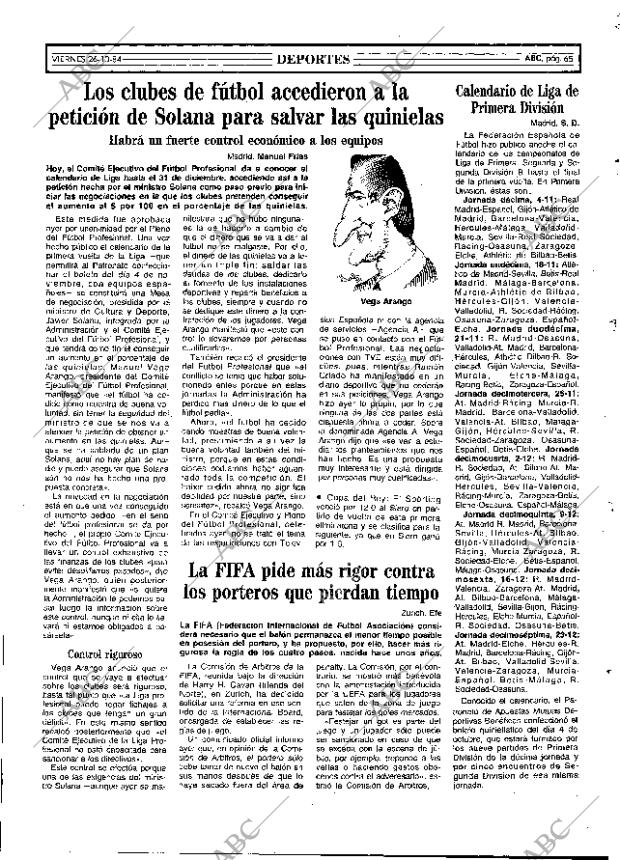 ABC MADRID 26-10-1984 página 65
