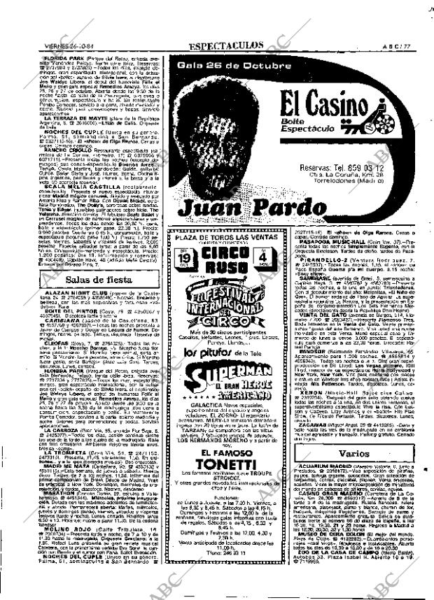 ABC MADRID 26-10-1984 página 77