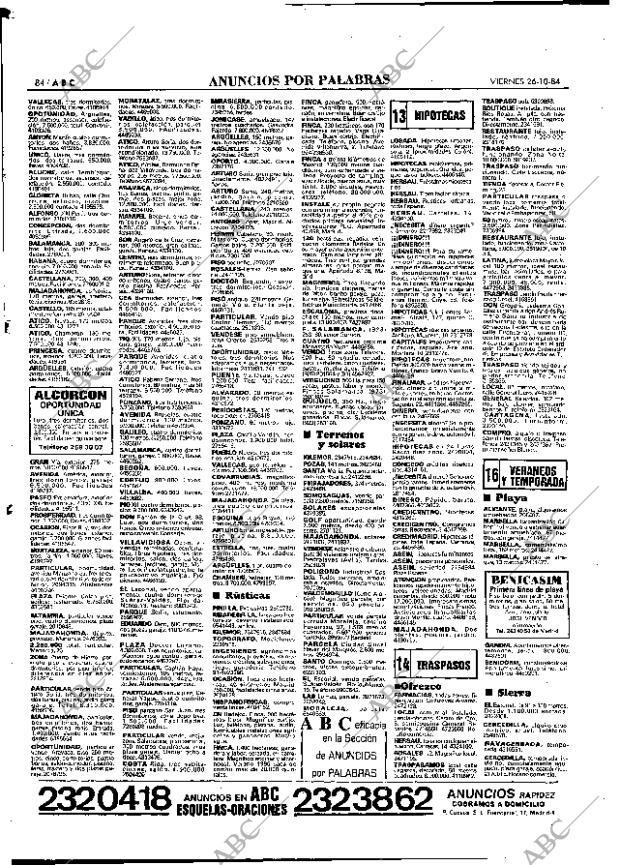 ABC MADRID 26-10-1984 página 84