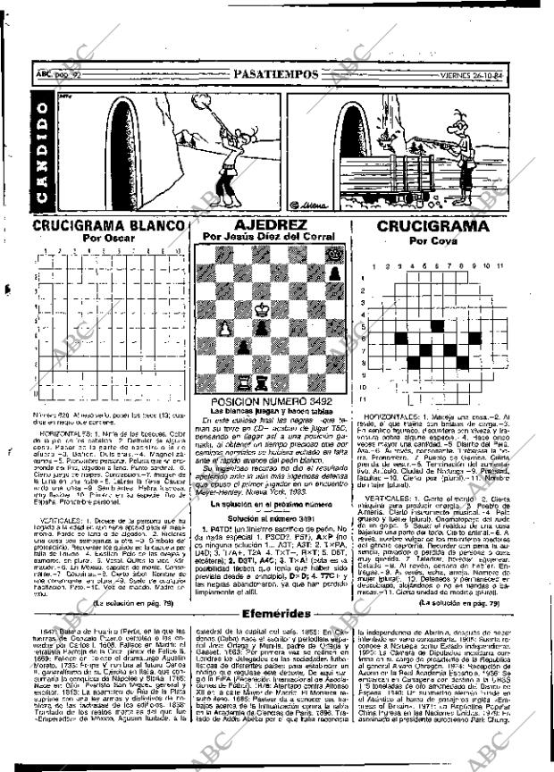 ABC MADRID 26-10-1984 página 92