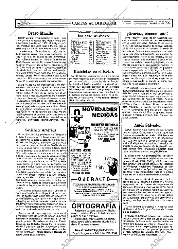 ABC MADRID 30-10-1984 página 14