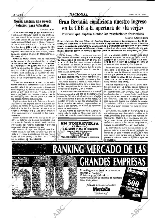 ABC MADRID 30-10-1984 página 20