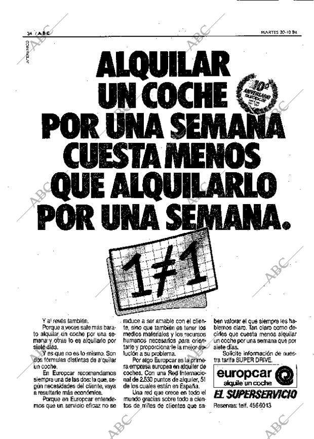 ABC MADRID 30-10-1984 página 34