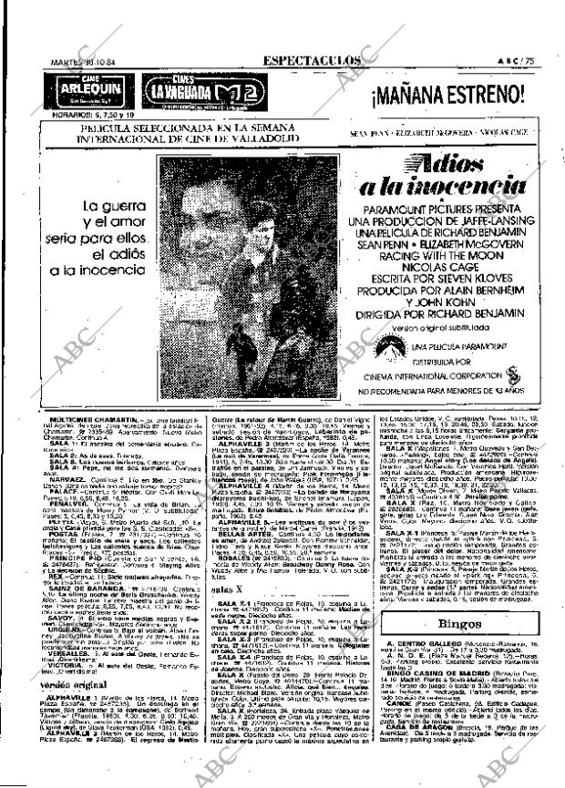 ABC MADRID 30-10-1984 página 75