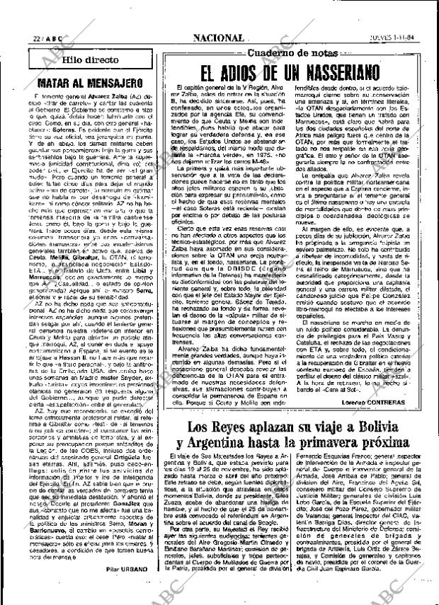 ABC MADRID 01-11-1984 página 22