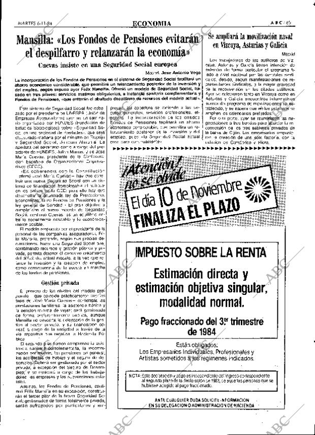 ABC MADRID 06-11-1984 página 65