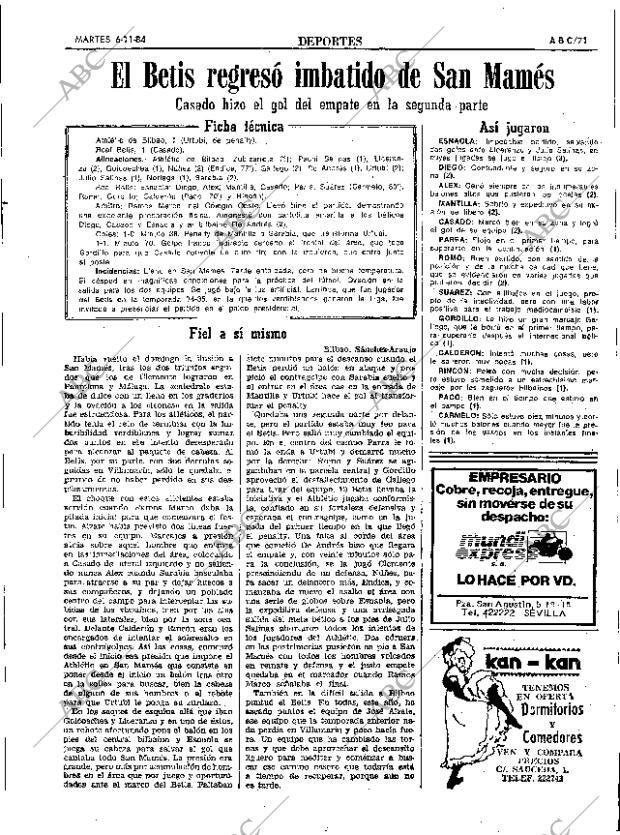 ABC SEVILLA 06-11-1984 página 71