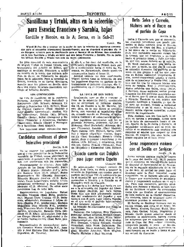 ABC SEVILLA 06-11-1984 página 73