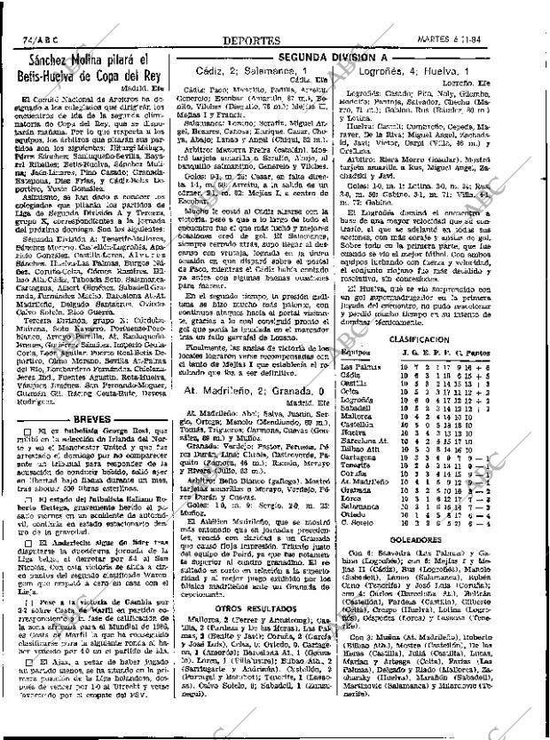 ABC SEVILLA 06-11-1984 página 74