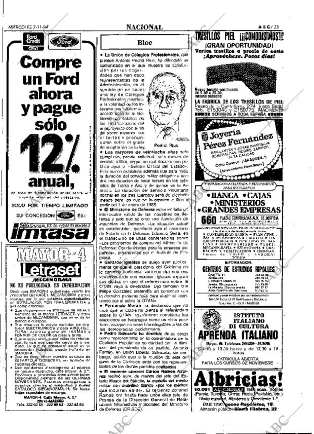 ABC MADRID 07-11-1984 página 23