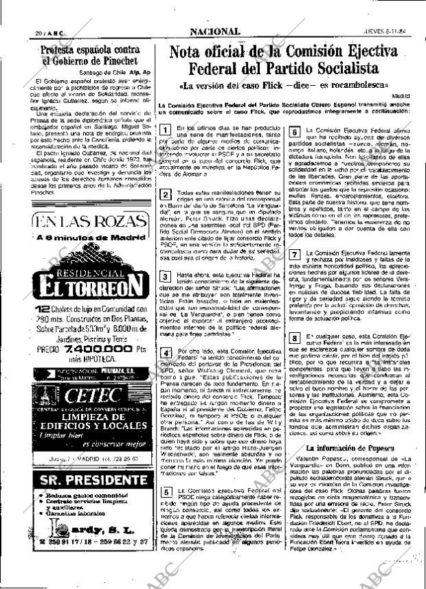 ABC MADRID 08-11-1984 página 20