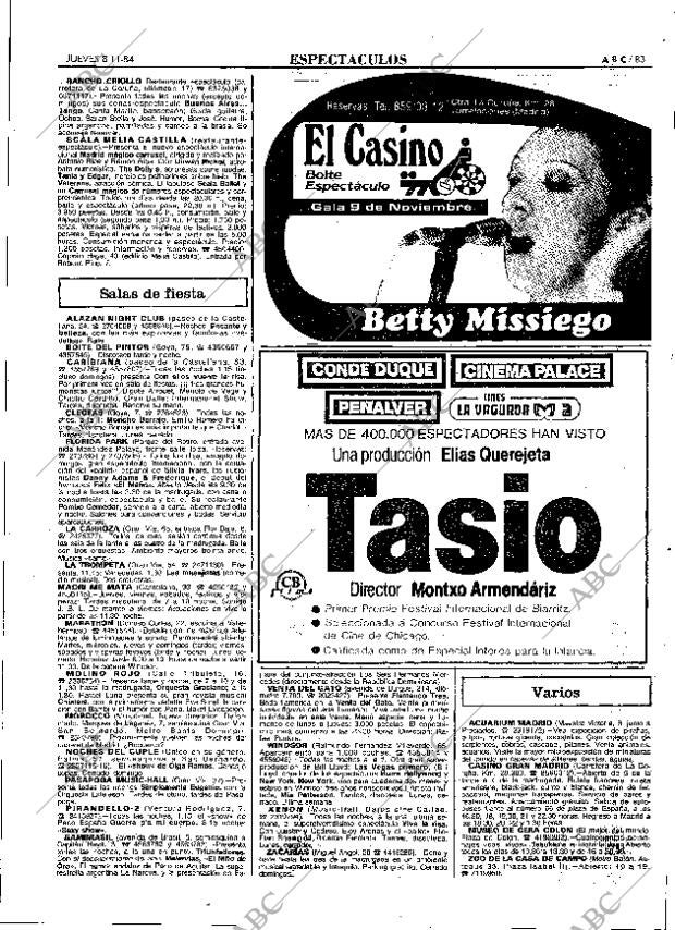 ABC MADRID 08-11-1984 página 83