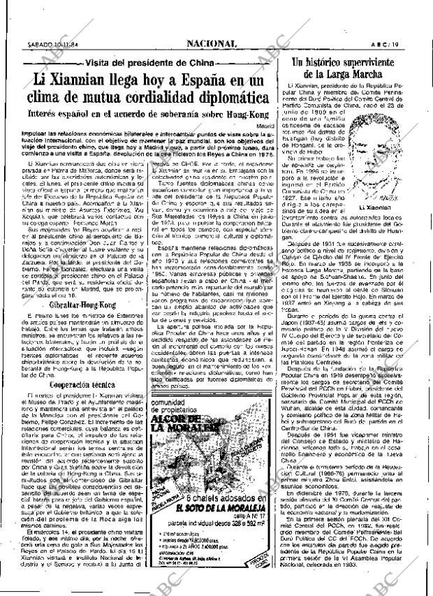 ABC MADRID 10-11-1984 página 19