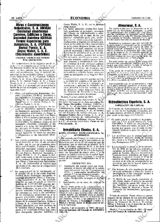 ABC MADRID 10-11-1984 página 58
