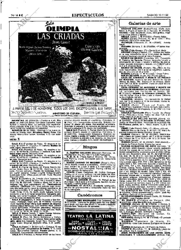 ABC MADRID 10-11-1984 página 74