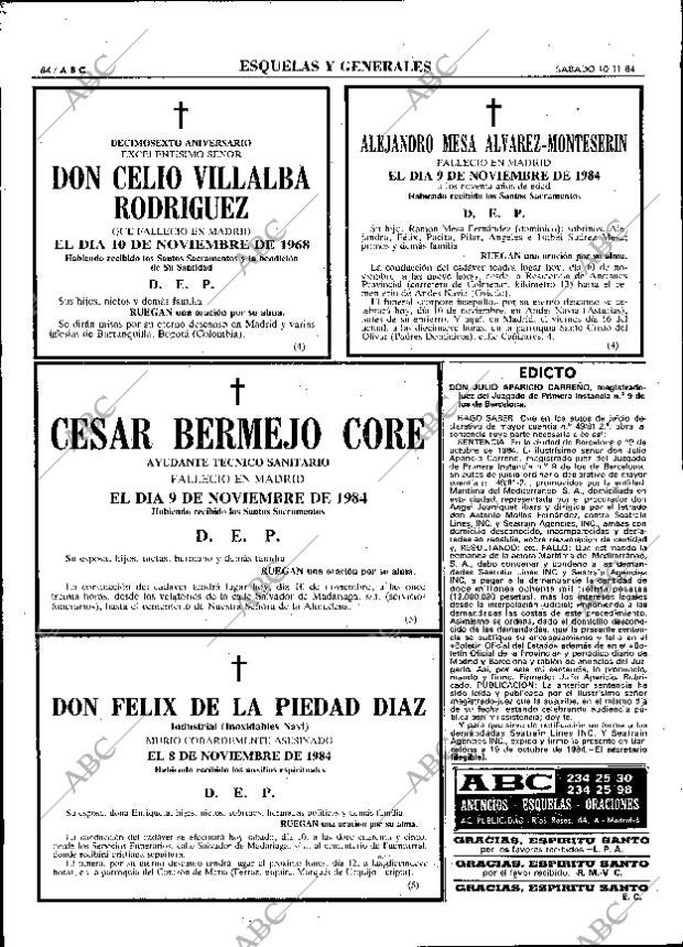 ABC MADRID 10-11-1984 página 84