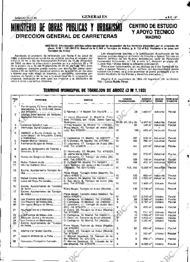 ABC MADRID 10-11-1984 página 87