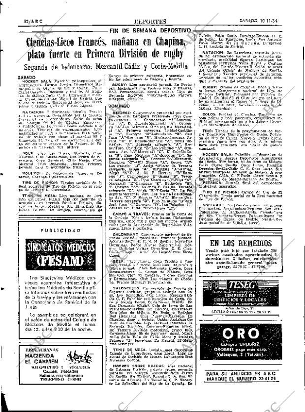 ABC SEVILLA 10-11-1984 página 52