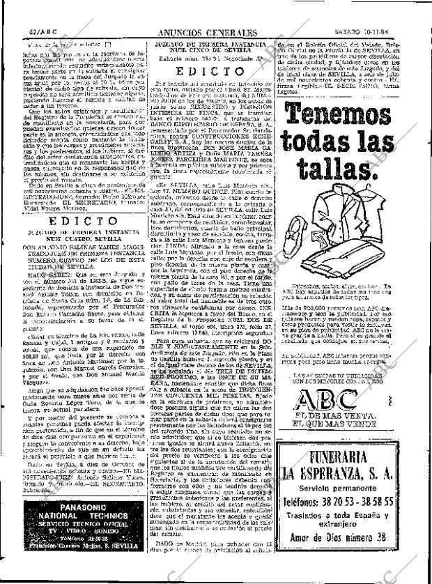 ABC SEVILLA 10-11-1984 página 62