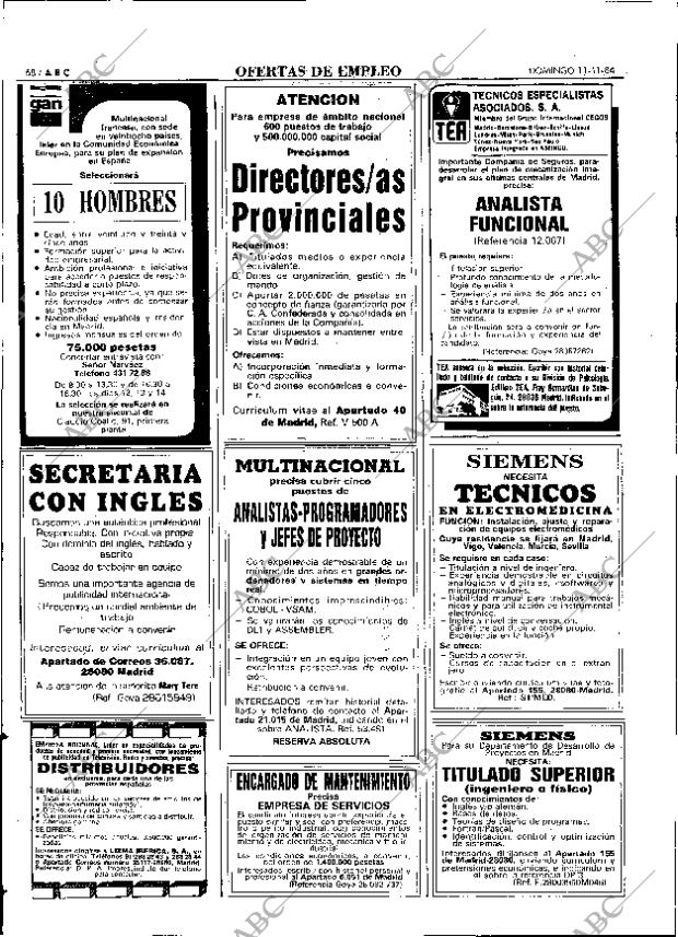 ABC MADRID 11-11-1984 página 68