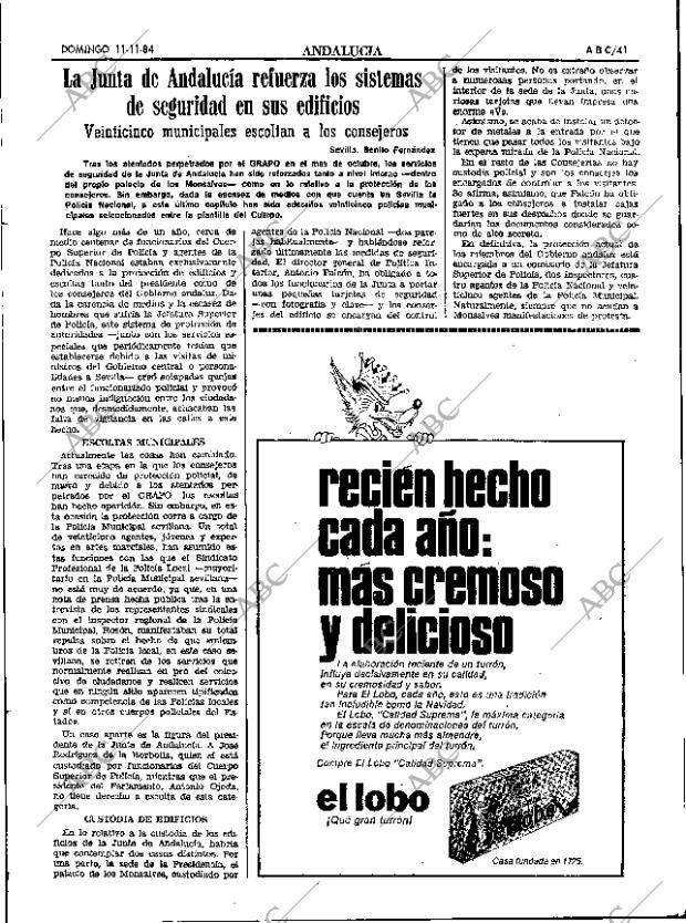 ABC SEVILLA 11-11-1984 página 41