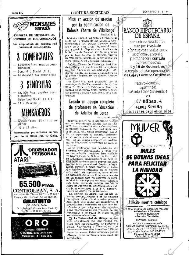 ABC SEVILLA 11-11-1984 página 56