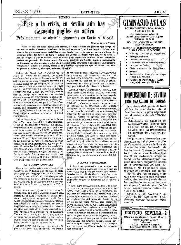 ABC SEVILLA 11-11-1984 página 67