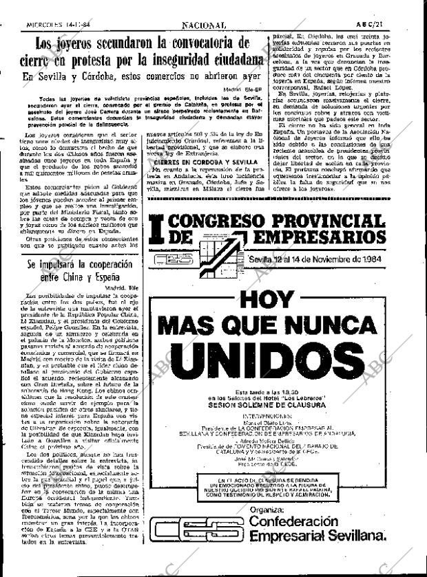 ABC SEVILLA 14-11-1984 página 21