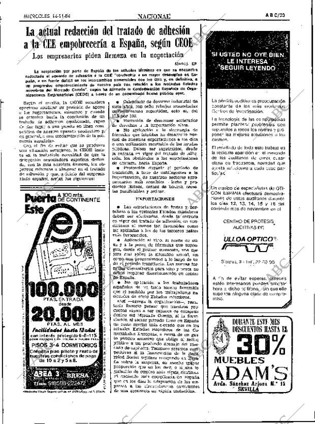 ABC SEVILLA 14-11-1984 página 23