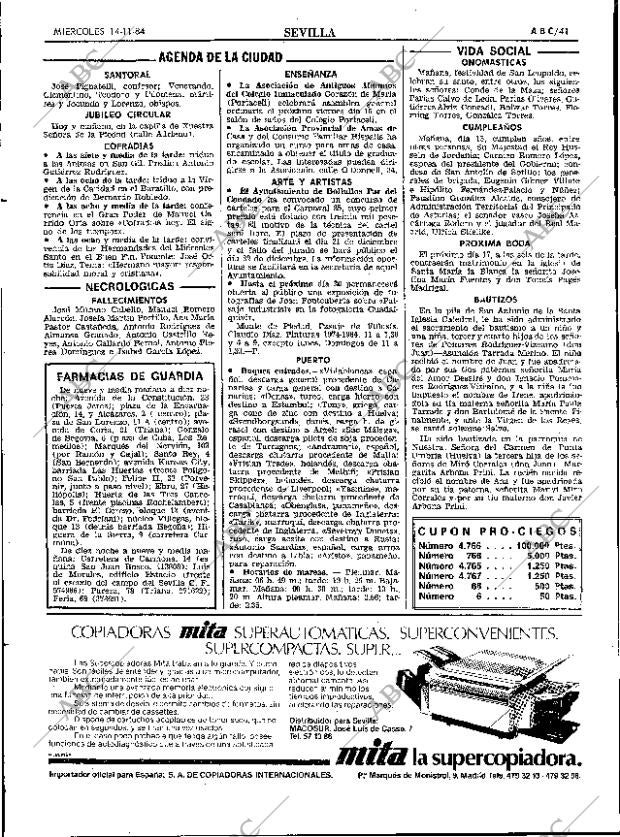 ABC SEVILLA 14-11-1984 página 41