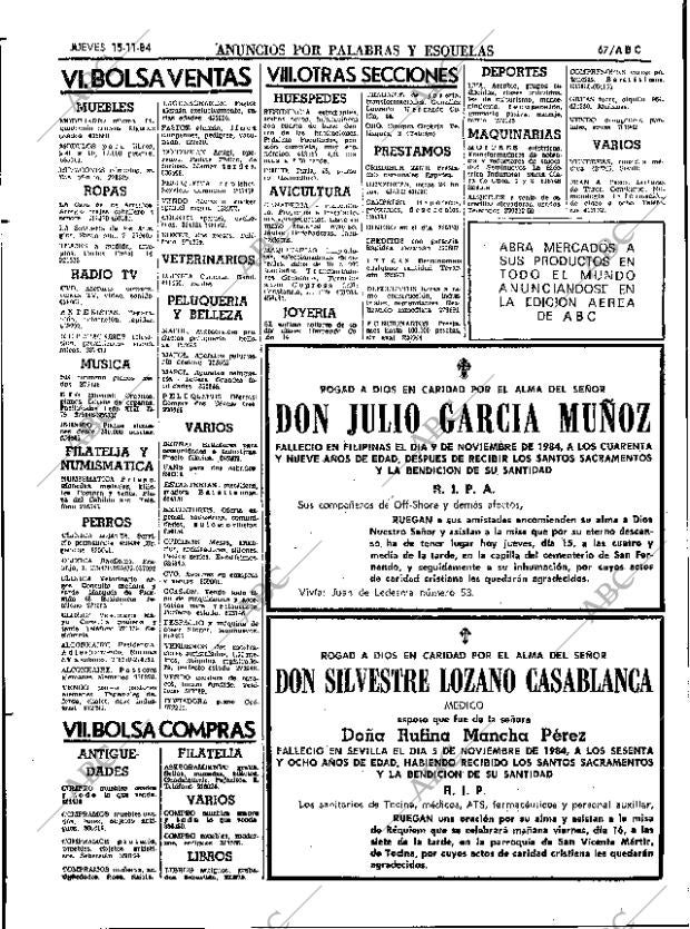 ABC SEVILLA 15-11-1984 página 67