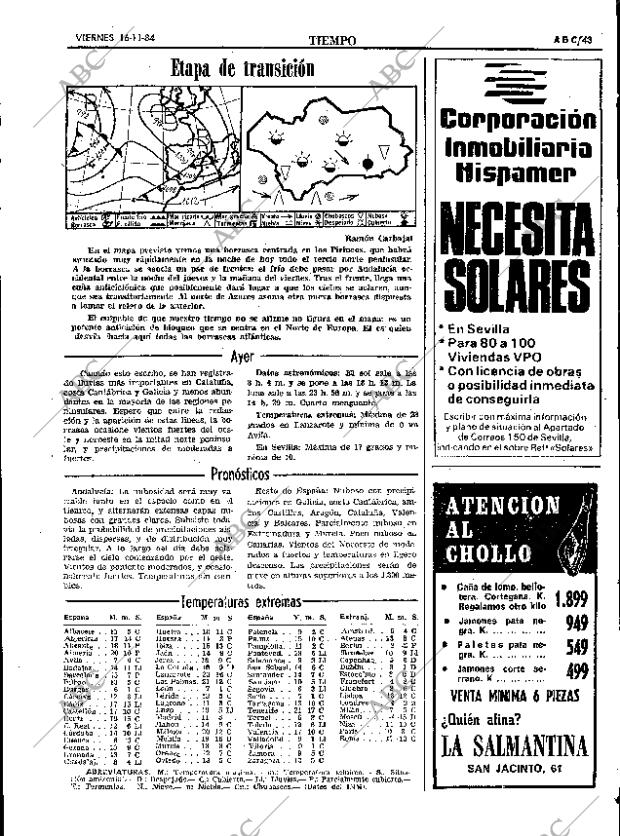 ABC SEVILLA 16-11-1984 página 43