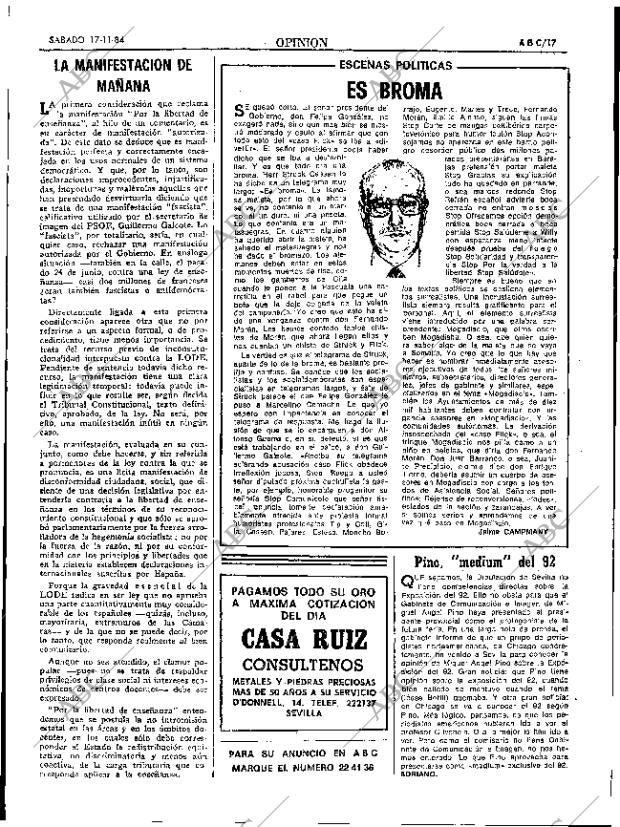 ABC SEVILLA 17-11-1984 página 17